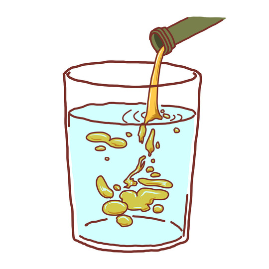 水と油のイラスト