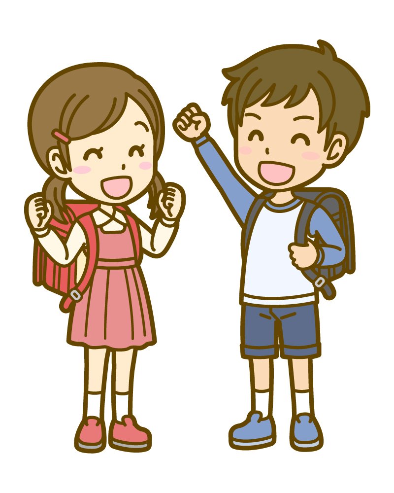 テストを受けている男の子と女の子