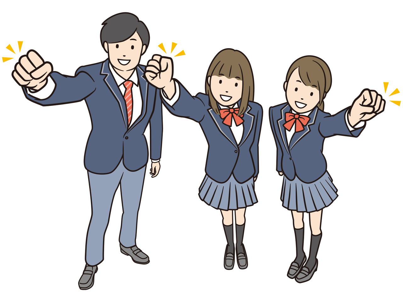 英語の音読をしている女の子のイラスト