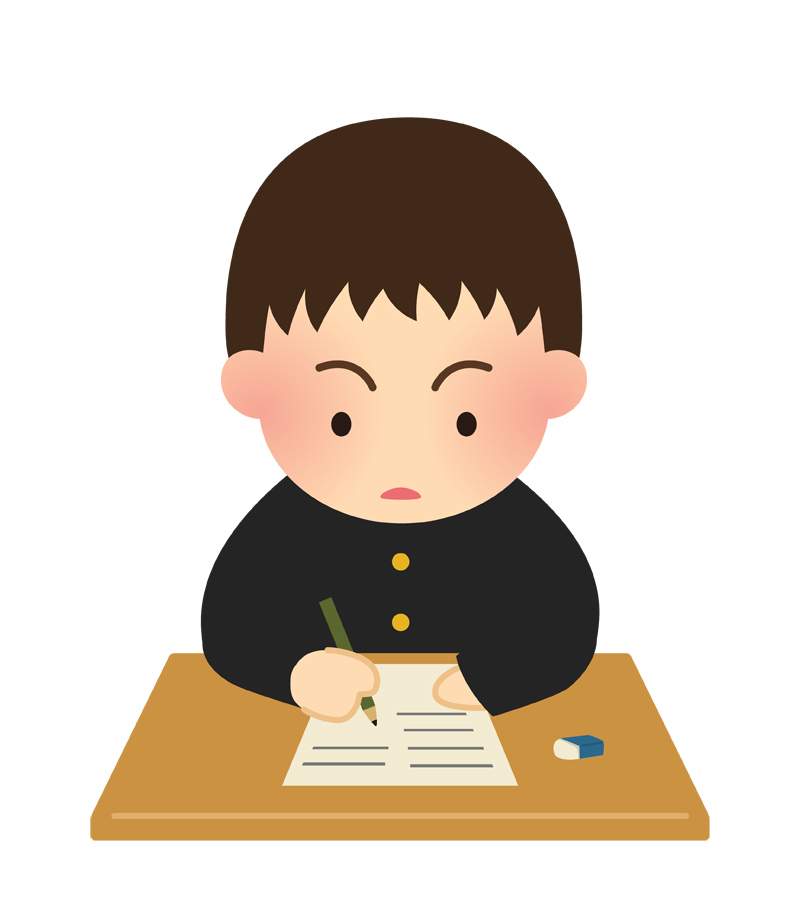 テストを受ける男の子
