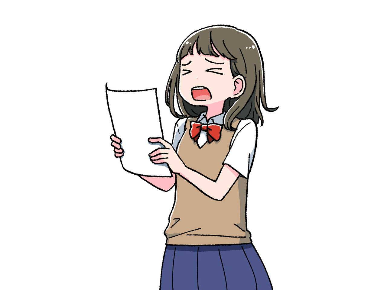 テストが返却されてアチャーな女子高生
