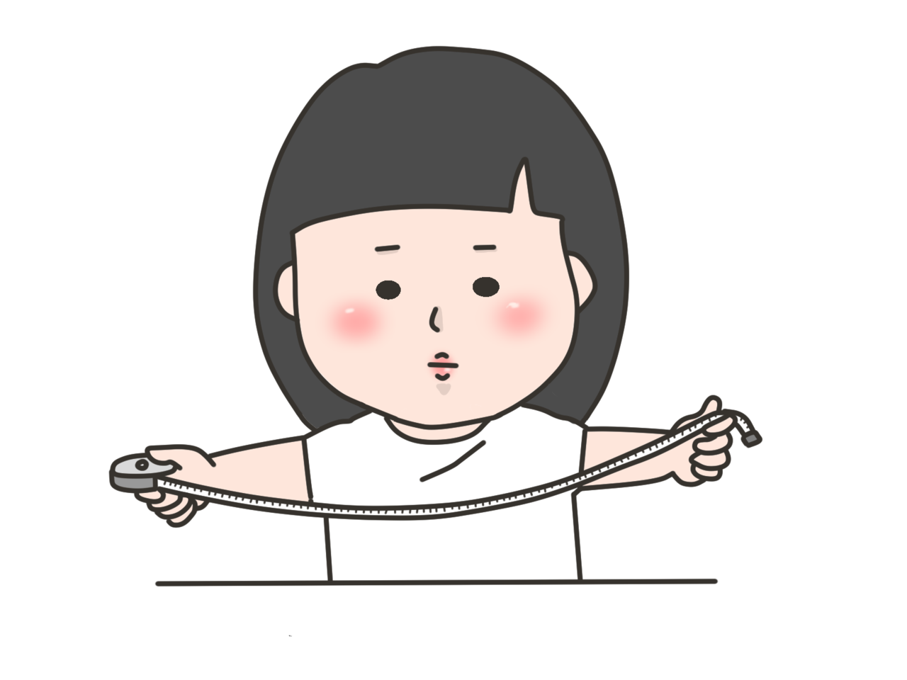 リボンを手に持つ女の子