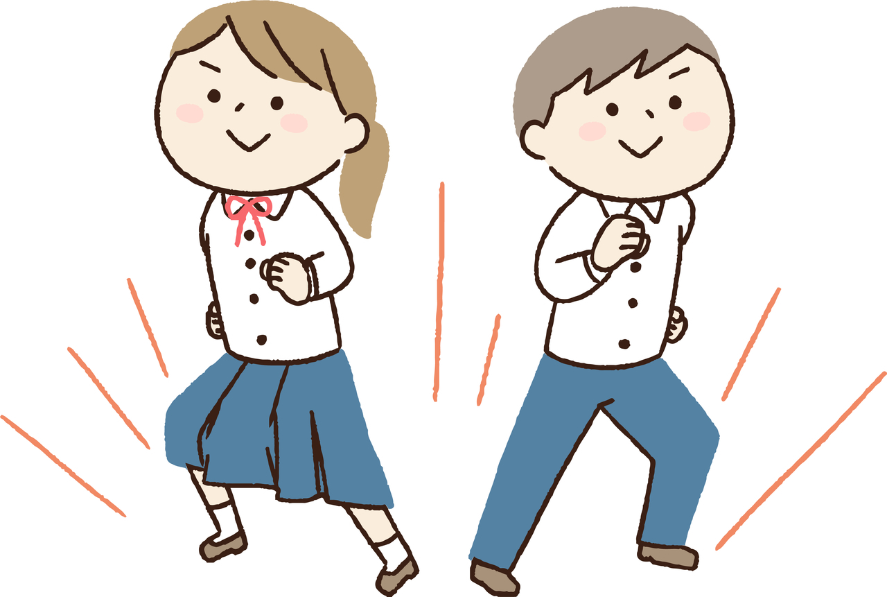 やる気に満ち溢れている男の子と女の子