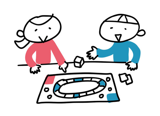 すごろくをするこどもたち