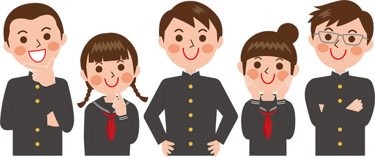 制服を着た男子学生と女子学生