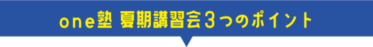 one塾夏期講習会のポイント
