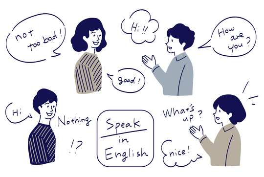 英語で会話する人々