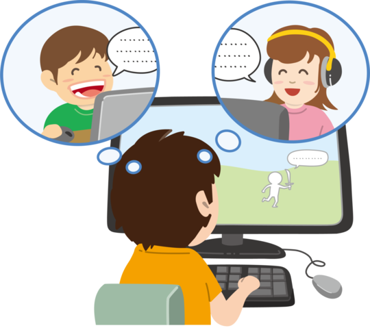 オンラインゲームをする子供